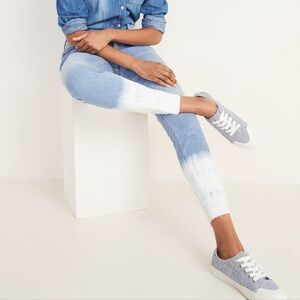 Old Navy Women's Mid-Rise Rockstar Super-Skinny Ankle Jeans Dip Dye